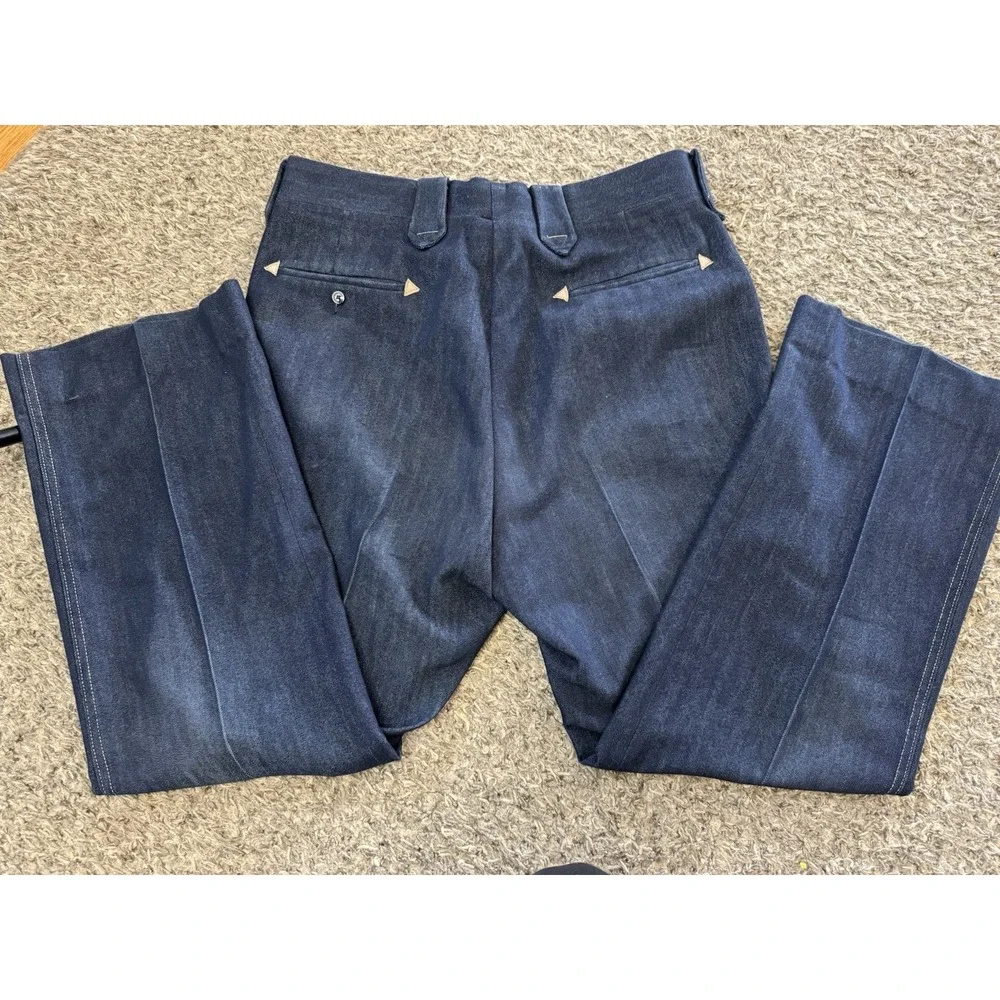 Haggar Dress Pants L6 Vintage Blue Mens Mustang Western‎ Wear USA Pockets 36